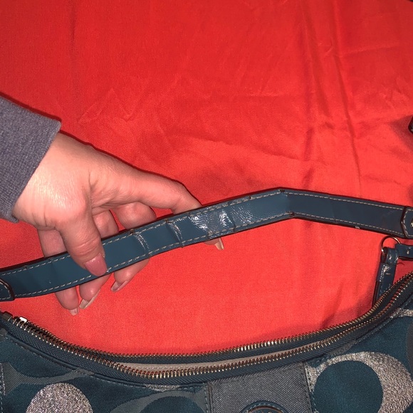 Turquoise Coach bag and Wallet - Picture 5 of 6